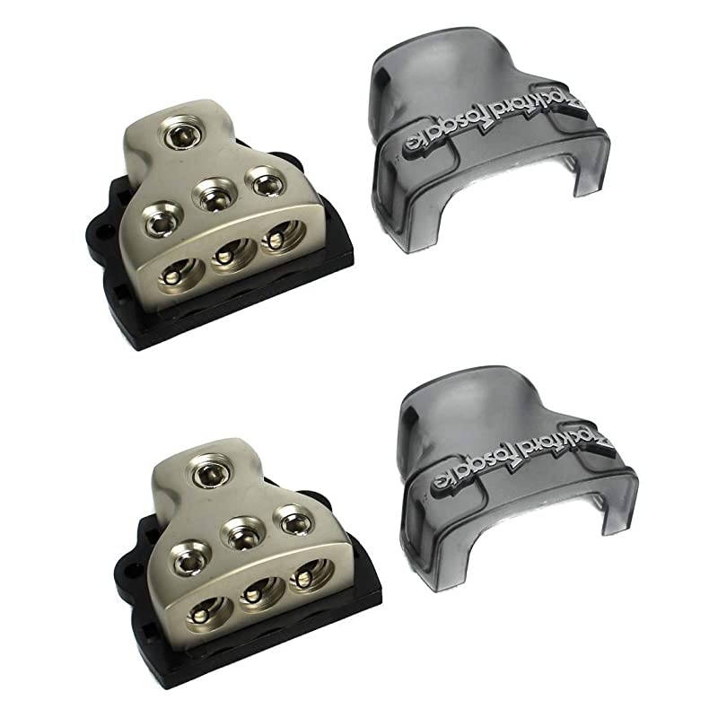 2)  RFD4 0/1/4-Gauge Ga Car Audio Distribution Blocks 1-In 3-Out