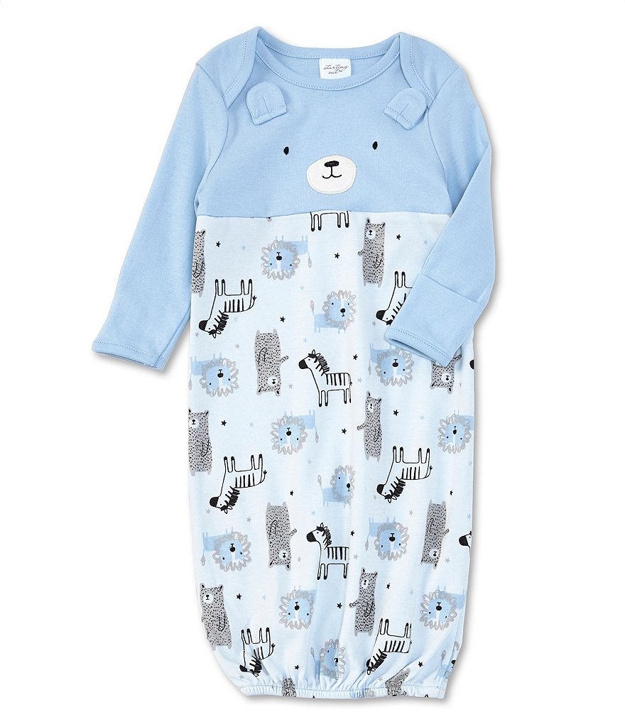 Luvable Friends Baby Boy Cotton Long-Sleeve Gowns 3pk, Little Man, 0-6 Months