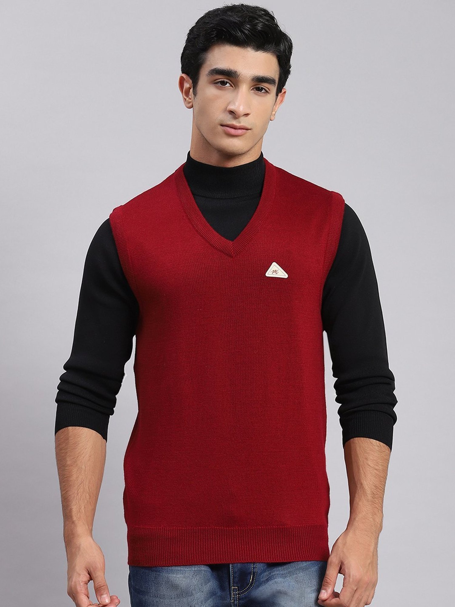 Monte Carlo Maroon Regular Fit Sweater