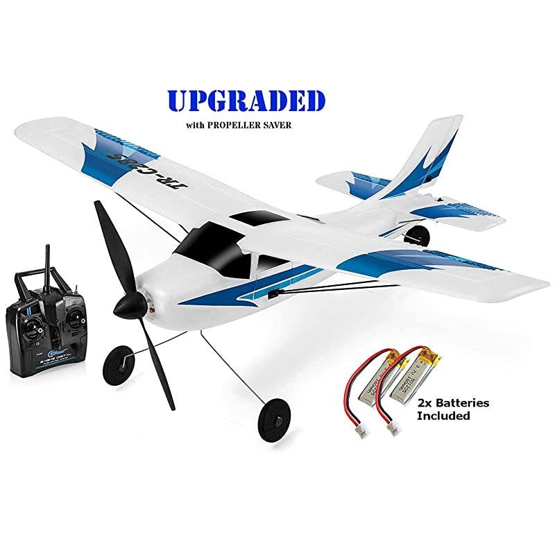Rc Plane 3 Channel Remote Control Airplane Ready to Fly Rc Planes for Adults, Easy & Ready to Fly, Great Gift Toy for Adults or Advanced Kids, Upgraded with Propeller Saver (TR-C285G)