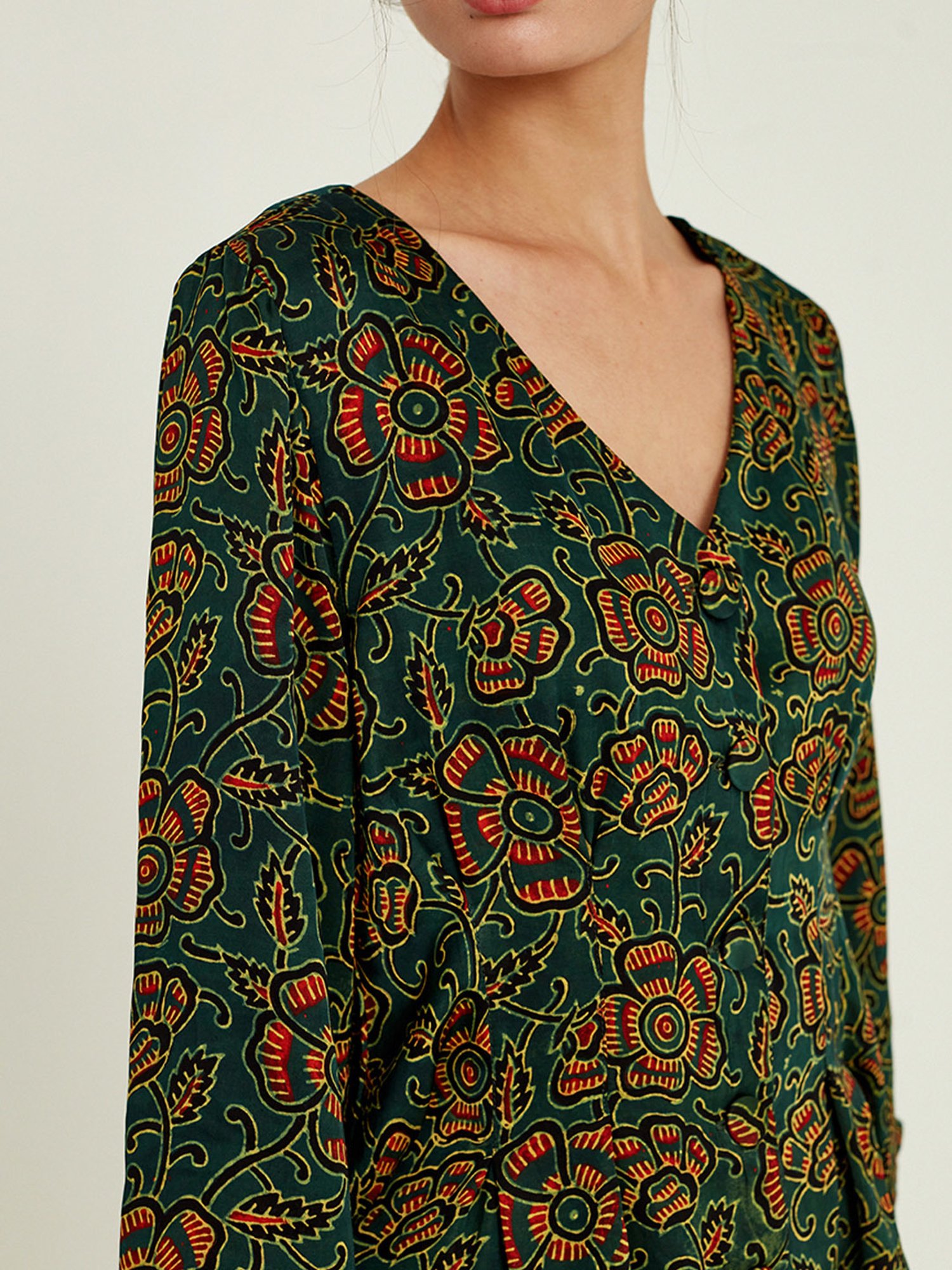 ANCESTRY Green Printed Tunic