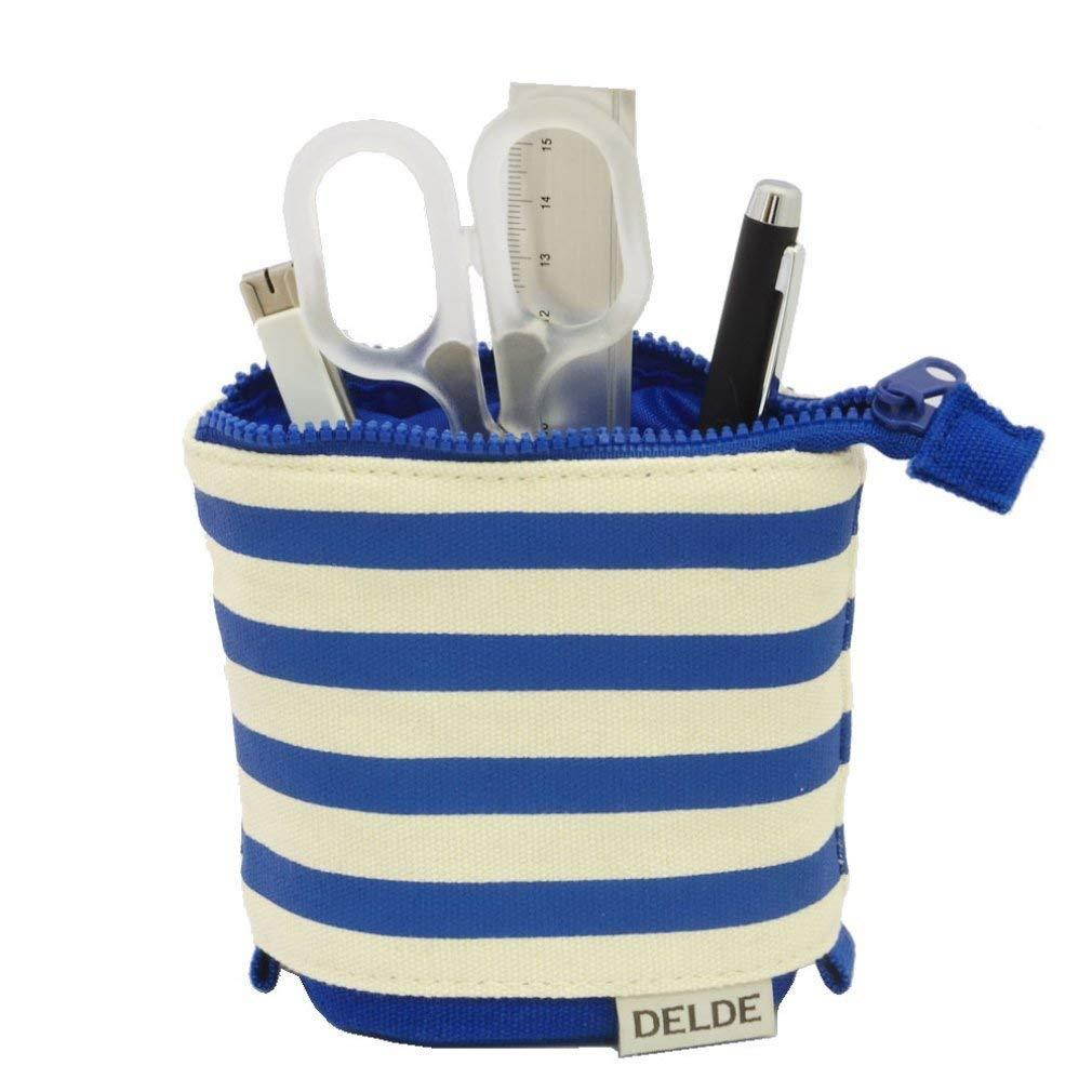 DELDE Pen Case, Pop Blue Stripe