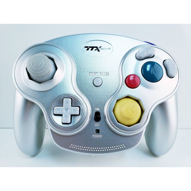 TTX Tech GC Wireless Wavedash 2.4GHZ Controller Gamepad Compatible with Nintendo GameCube - Silver