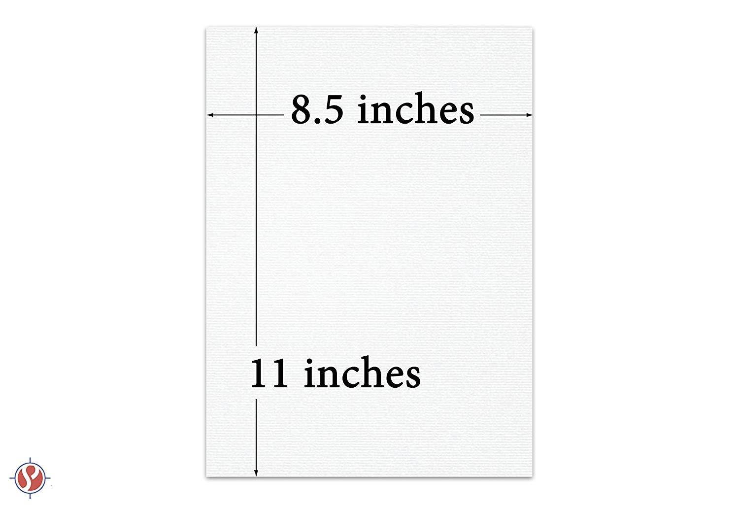 Blank Heavyweight White Linen Textured Cardstock, 8 1/2  X 11  Inches Card Stock | 50 Sheets per Pack