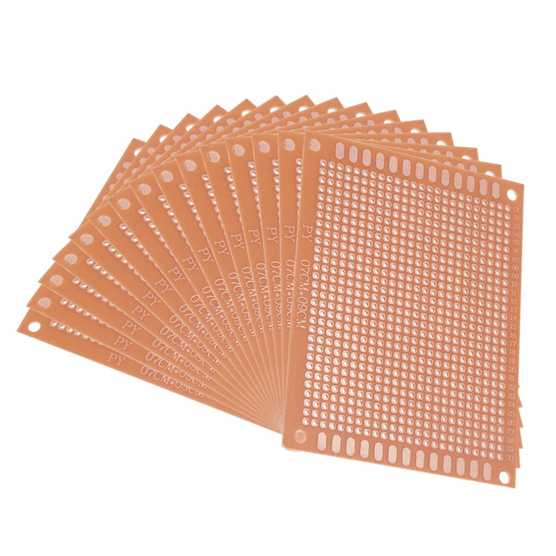 Unique Bargains 7x9cm Single Sided Universal Paper Printed Circuit Board Brown 15pcs