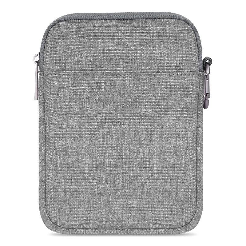 6 Inch Kindle Sleeve Case Fits for All-New Kindle 10th Generation 2019/Kindle Paperwhite 2018, Nylon Cover Pouch Bag for Kindle Voyage/Kindle (8th Gen, 2016)/Kindle Oasis 6" E-Reader, Light Gray