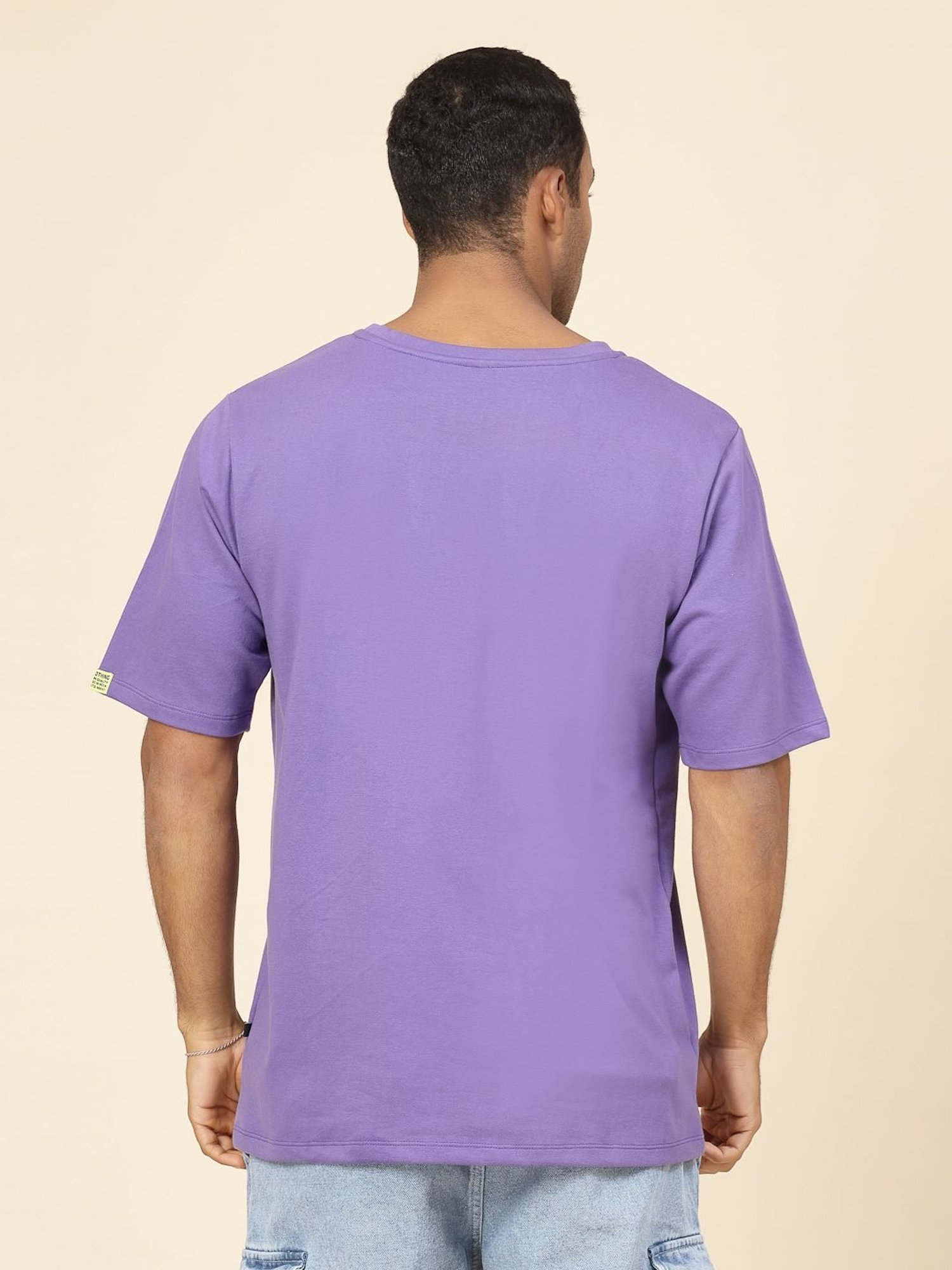 Rigo Purple Cotton Loose Fit Typography T-Shirt