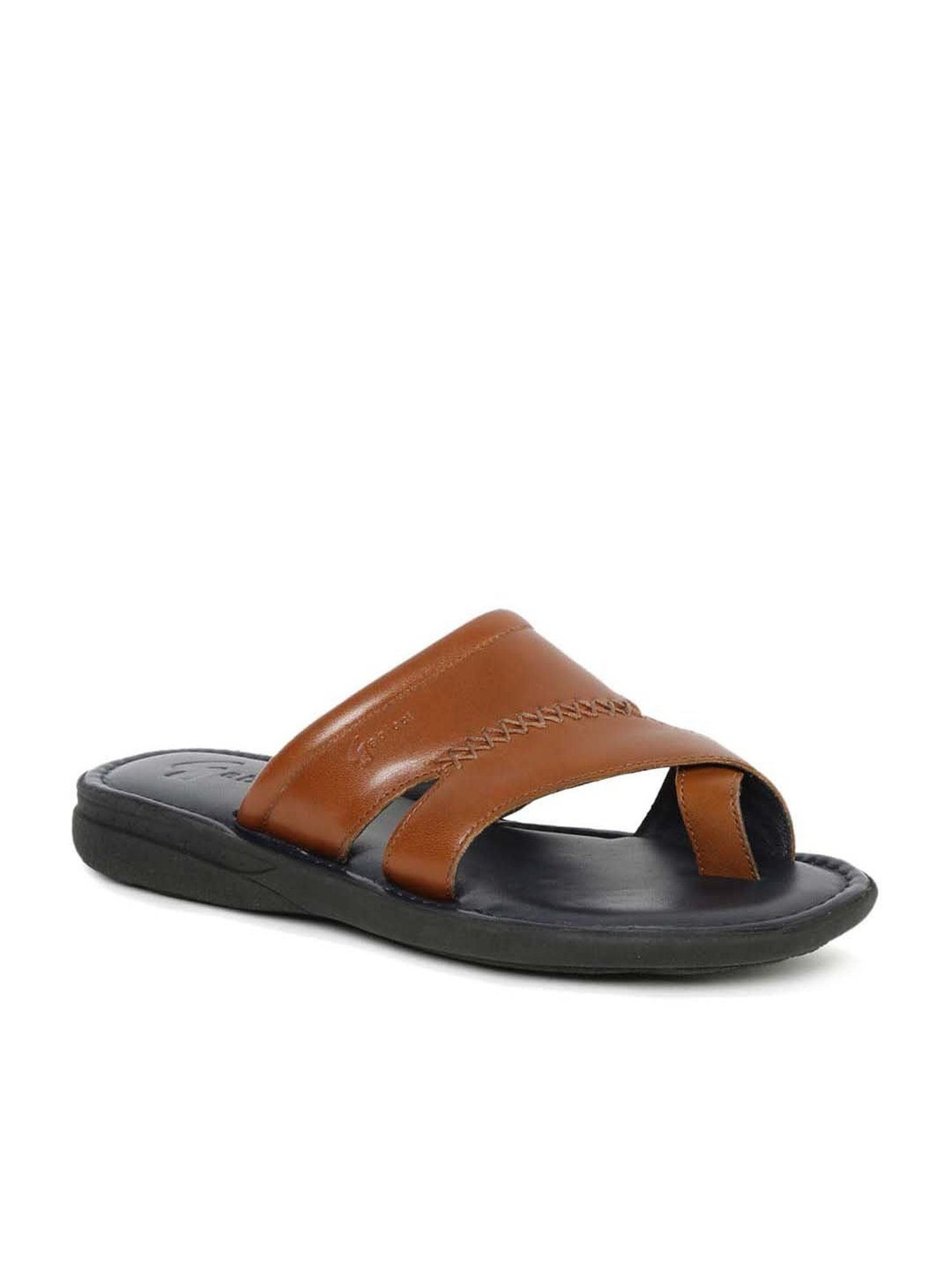 Gabicci Men's Rich Tan Cross Strap Sandals