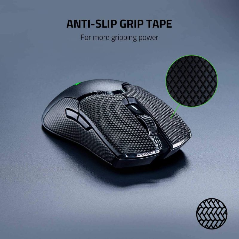 Razer Viper Ultimate Lightest Wireless Gaming Mouse + Mouse Grip Tape Bundle: Classic Black