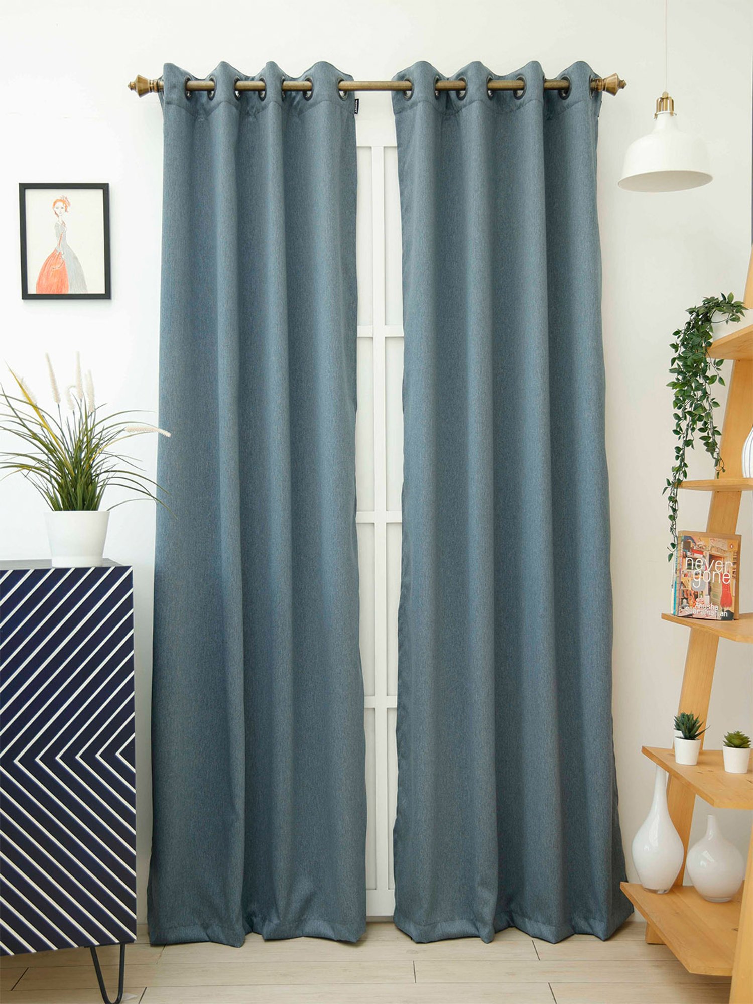 Ariana Grey Polyester 5 ft Window Curtain