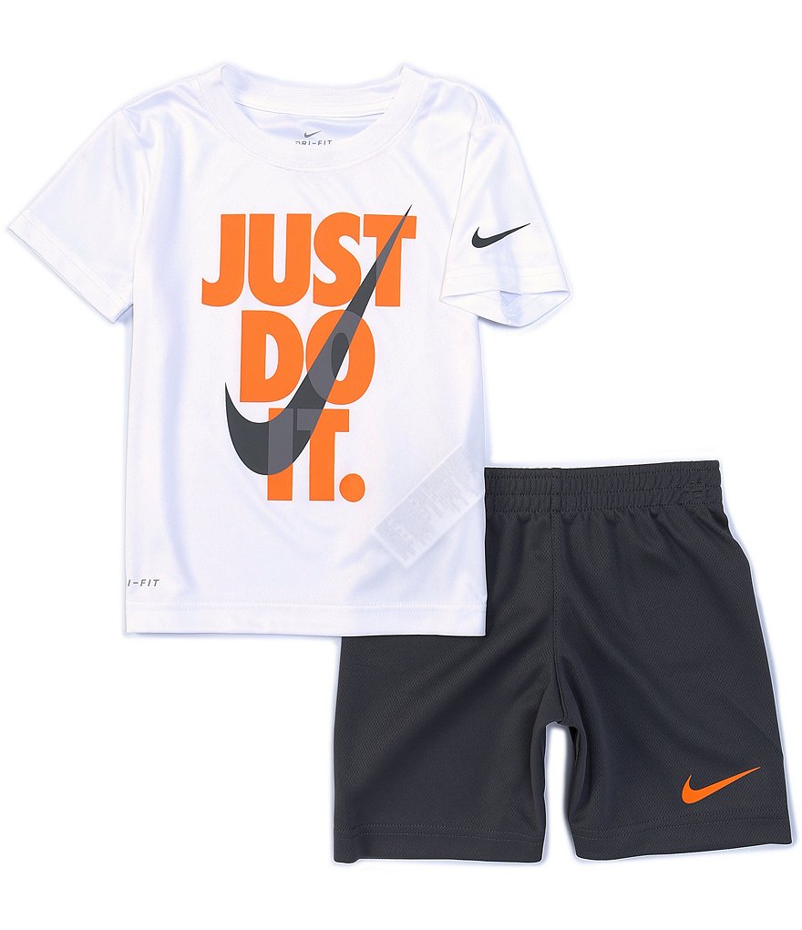 Champion Little Boys 2T-7 Short-Sleeve Script Logo Tee & Short Set