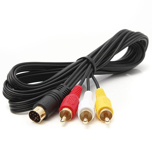 Audio Video AV Cable A/V RCA Connection Cord fits Sega Saturn 1.8m 6ft Feet