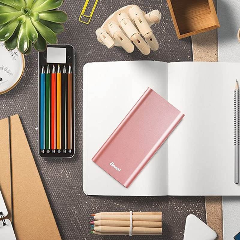 Portable Charger  20000mAh Power Bank 4Port Output Aluminum Polymer Portable Battery Charger 40A Max Input Compatible with iPhone 11 XR 8 7 6s Galaxy S20 S8 Rose Gold