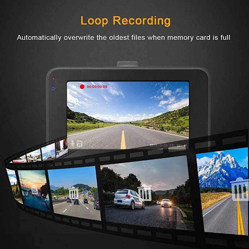Cam 1080P DVR board Camera Full HD 3quot LCD Screen 170&deg;Wide Angle WDR GSensor Loop Recording Motion Detection Excellent Video ImagesBlack