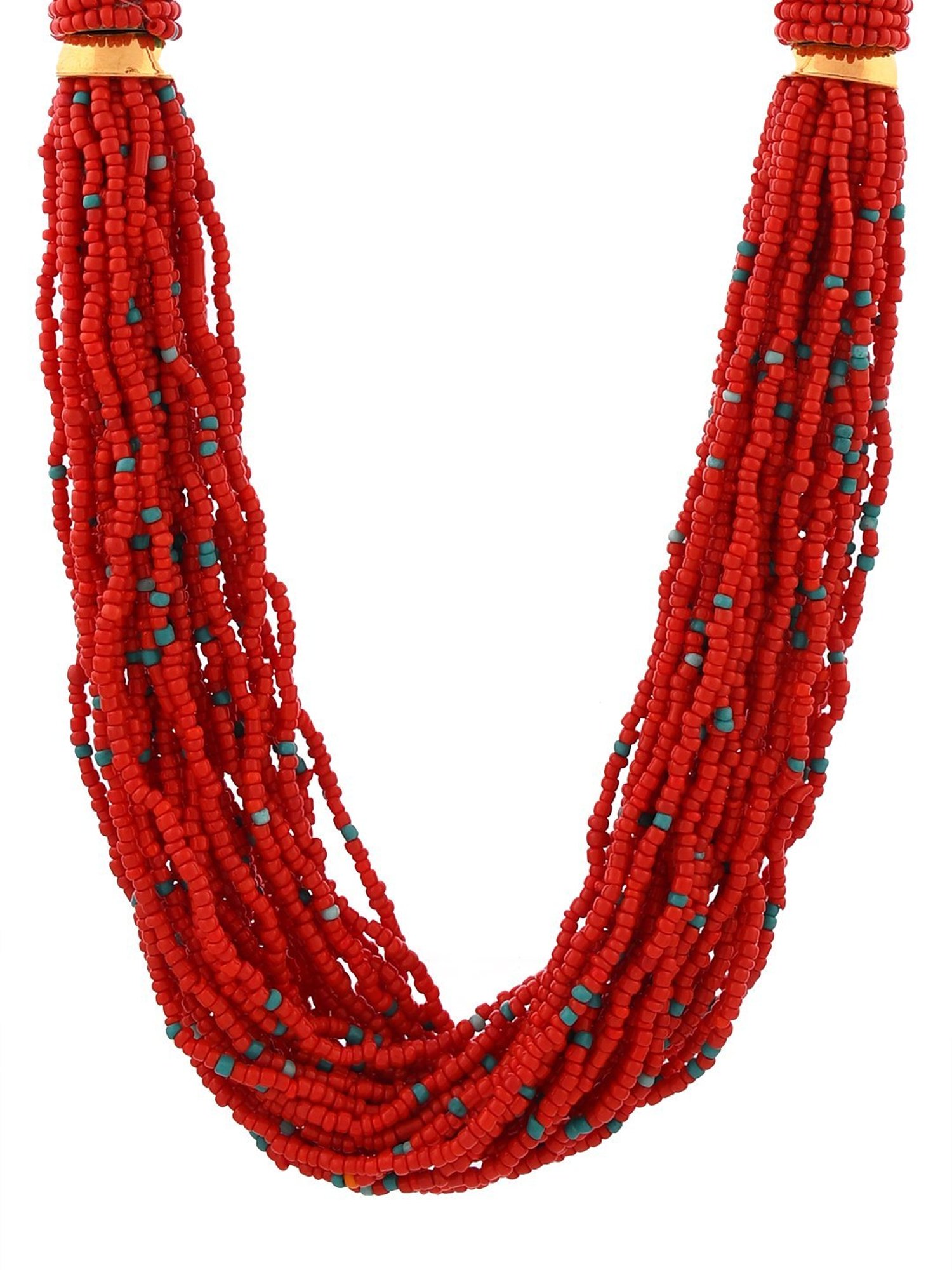 Imli Street Red Long Beaded Handcrafted Necklace