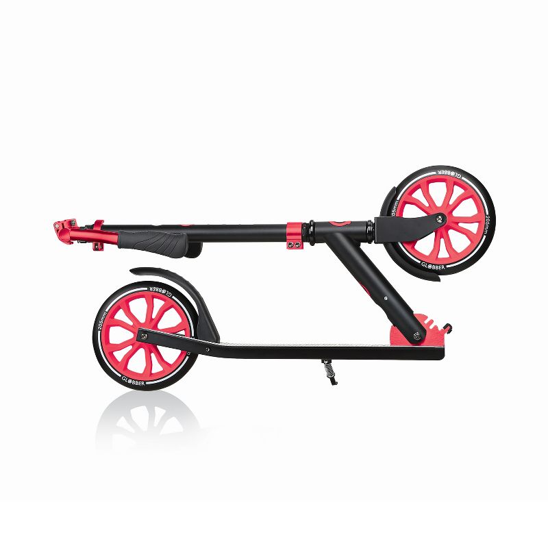 Globber NL 500-205 Series Lightweight Foldable 2-Wheel Kick Scooter for Kids, Teens, and Adults, 220 Pound Capacity, Black and Red (2 Pack)
