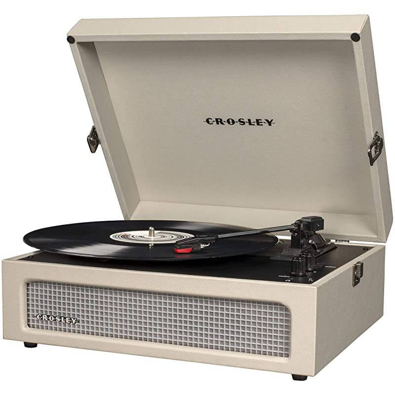 CR8017ADU Voyager Vintage Portable Turntable with Bluetooth Receiver and Builtin Speakers Dune