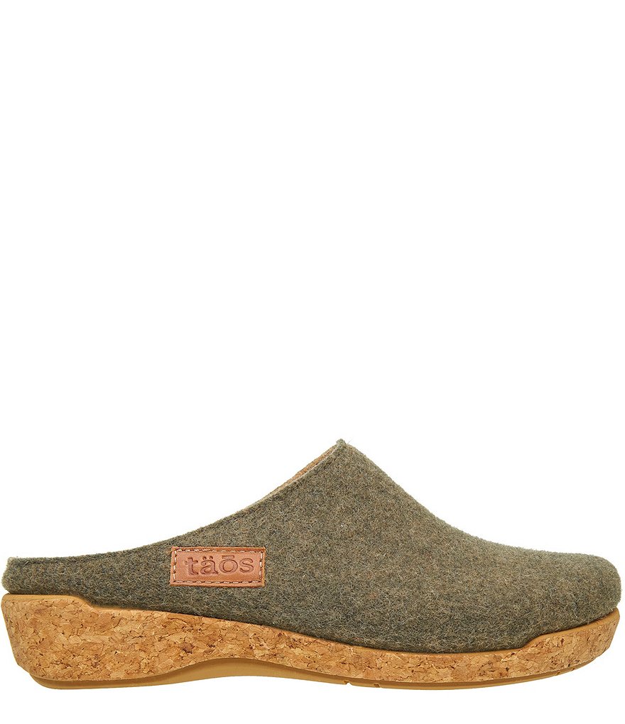 Taos Footwear Woollery Wool Cork Wedge Clogs