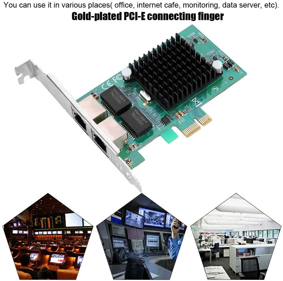 Wendry Intel 82575EB Chip Network Card Adapter,1000 Mbps Gigabit Ethernet LAN Card for LINUX/windows7/8/10,Dual 2 RJ45 Port