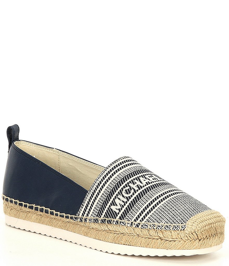 MICHAEL Michael Kors Lenny MK Logo Stripe Jacquard Espadrilles