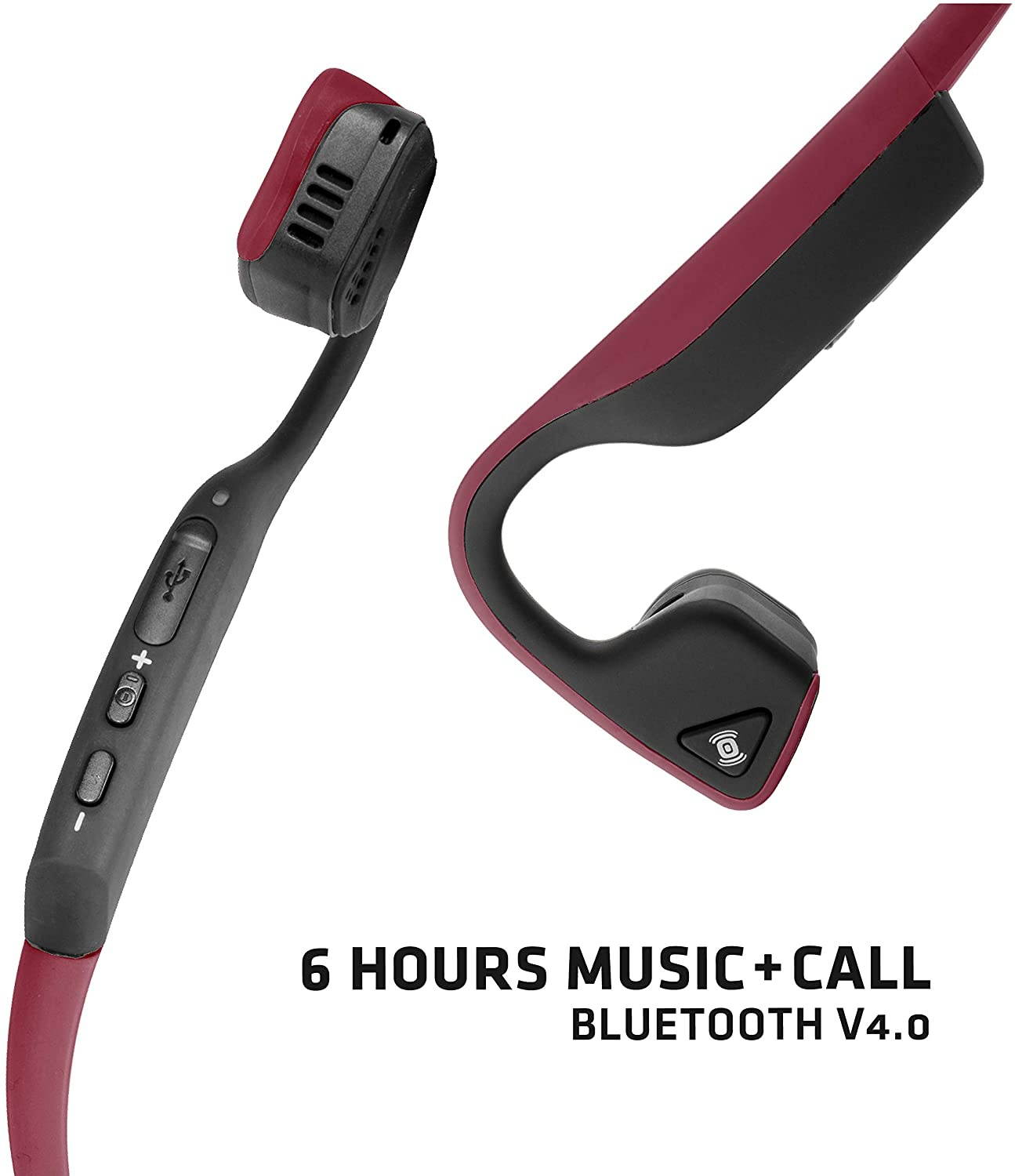 AfterShokz Titanium Bone Conduction Wireless Bluetooth Headphones, Canyon Red