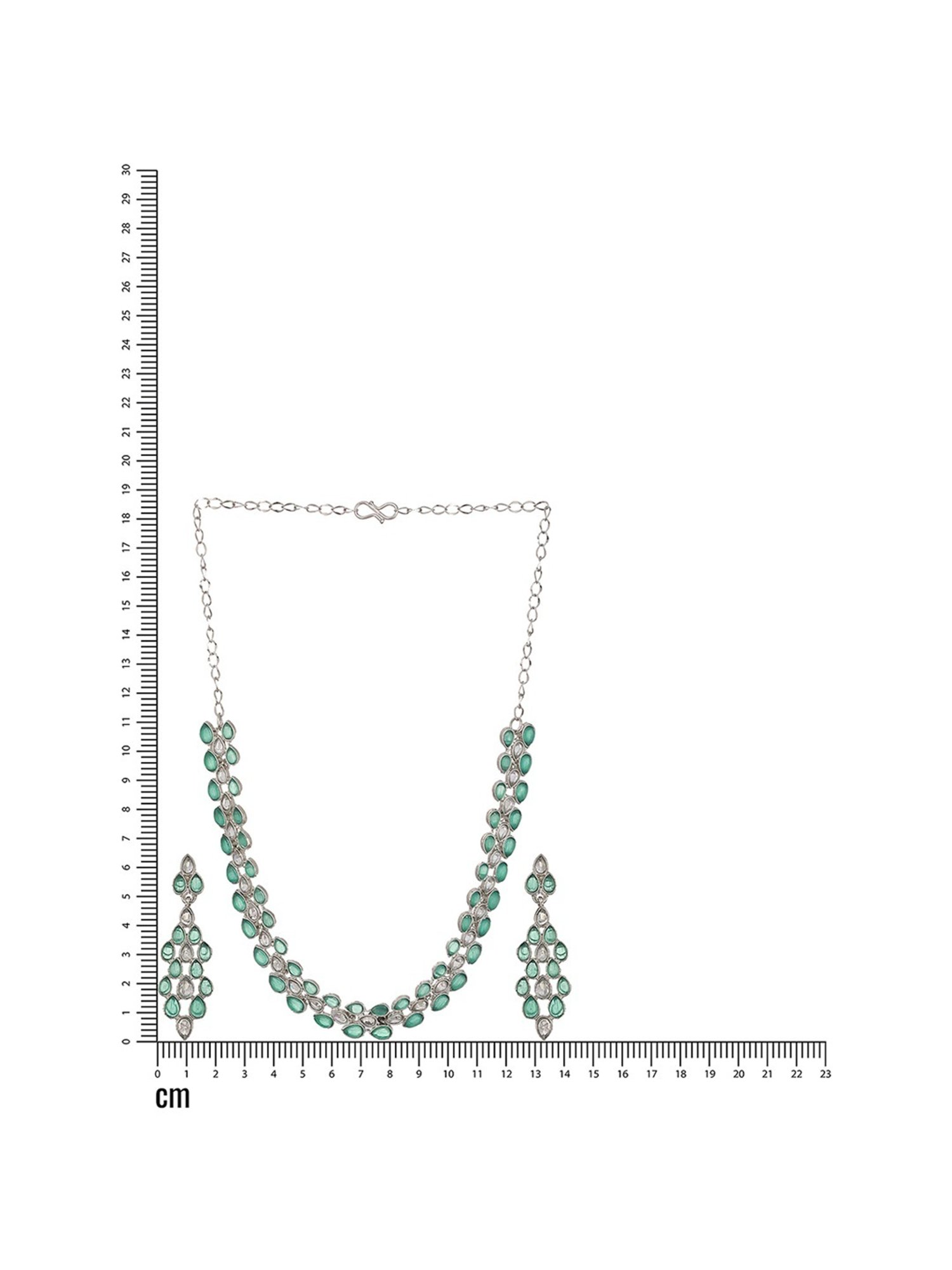 Aatmana AD-Studded Green Necklace & Earring Set