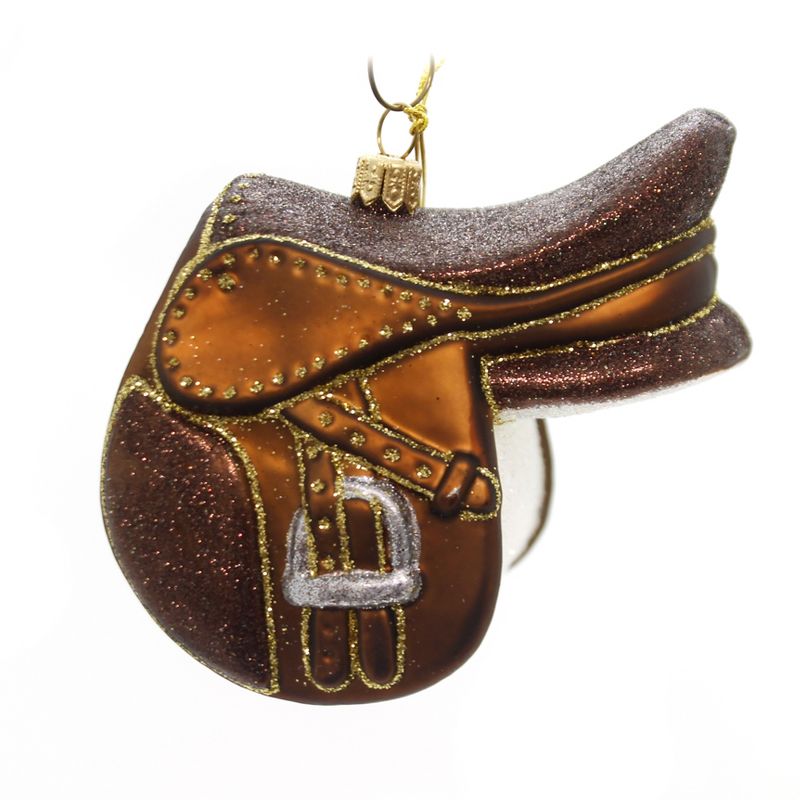 Holiday Ornaments 3.25" English Riding Saddle Hand Painted  -  Tree Ornaments