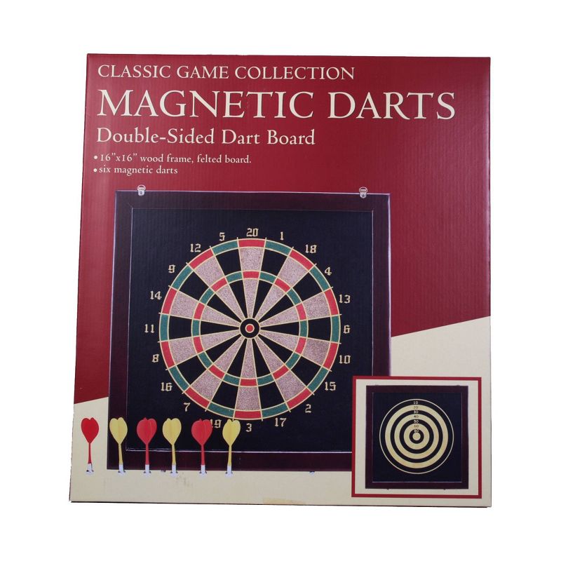 Classic Game Collection - Magnetic Darts Double-Sided Dart Board