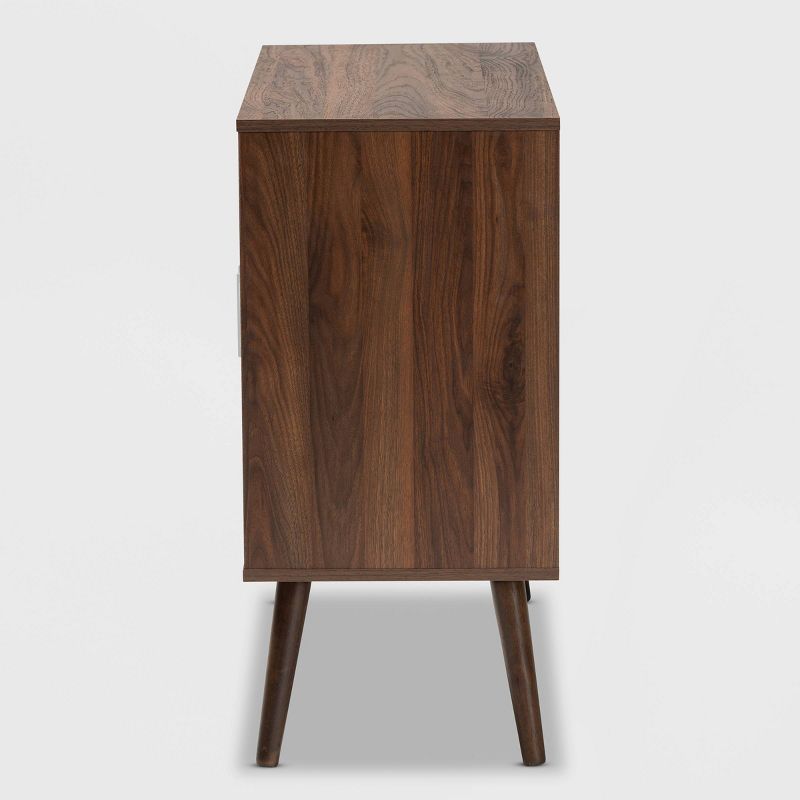 Leena Two-Tone Finished Wood 3 Drawer Sideboard Buffet Walnut Brown/White - Baxton Studio