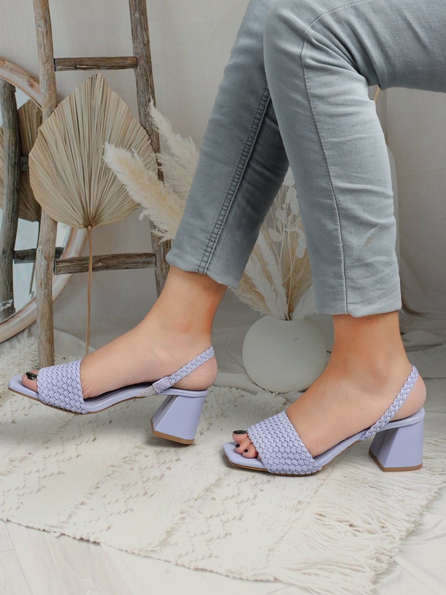 Elle Women's Purple Sling Back Sandals