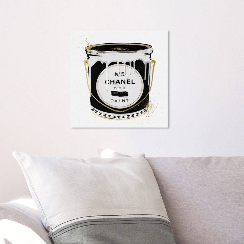 12" x 12" Fashion Paint Noir Fashion and Glam Unframed Canvas Wall Art in Black - Oliver Gal