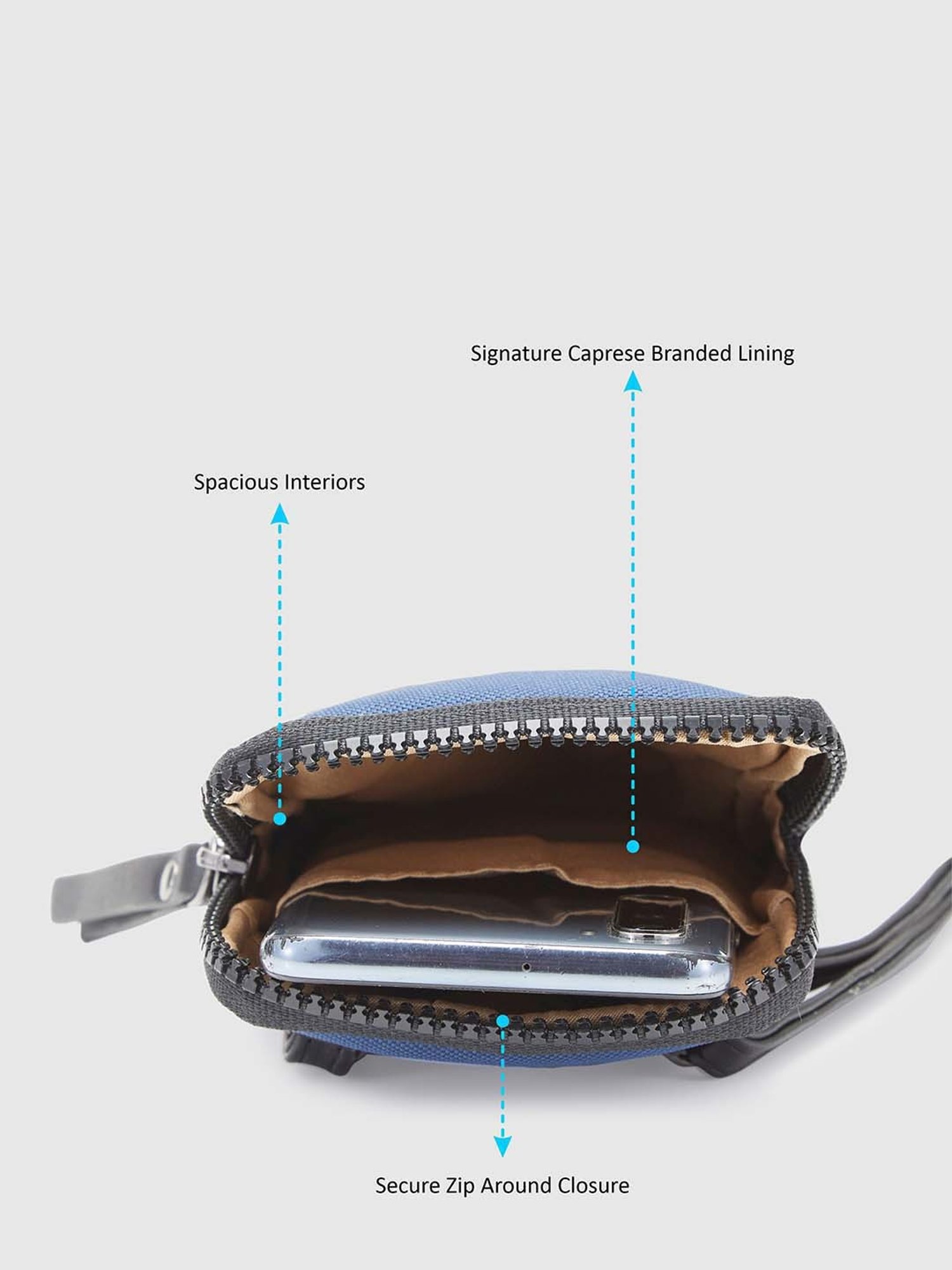 Caprese Rogue Navy Solid Mobile Pouch