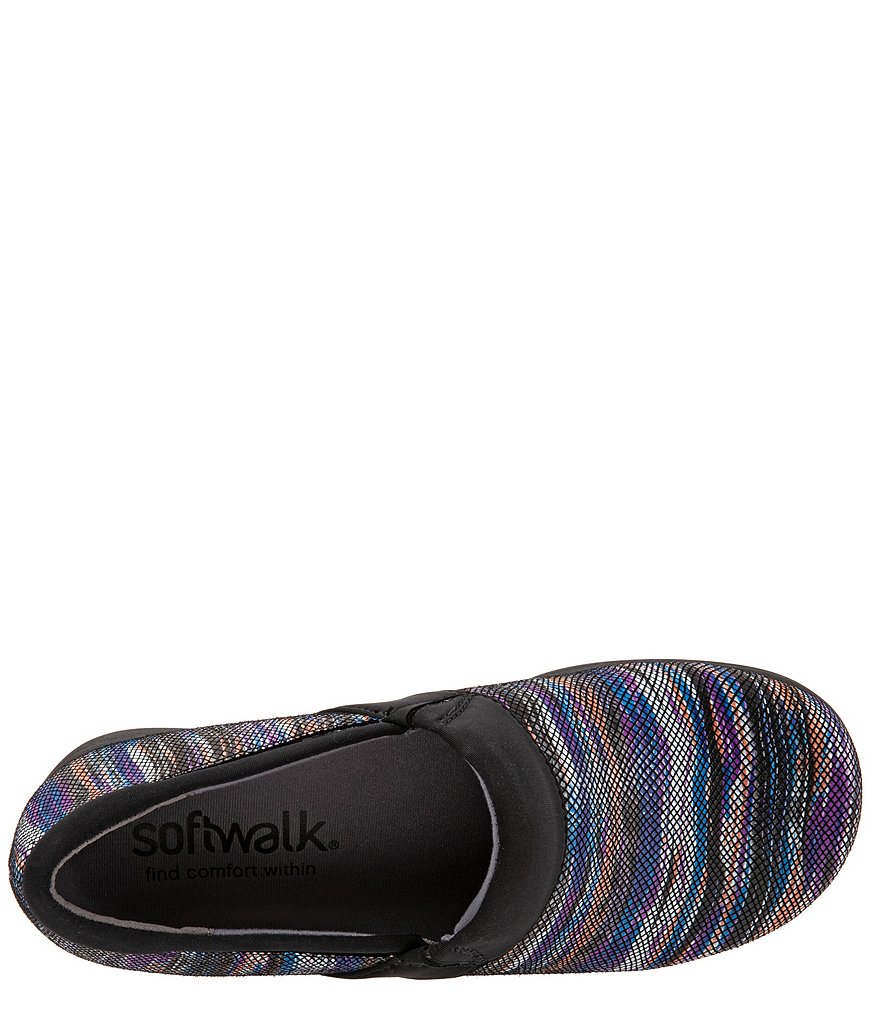 SoftWalk Meredith Sport Multi Weave Print Leather Slip-On Clogs