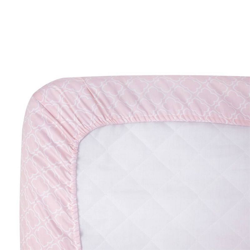 Carter's 100% Cotton Sateen Fitted Crib Sheet - Pink Trellis