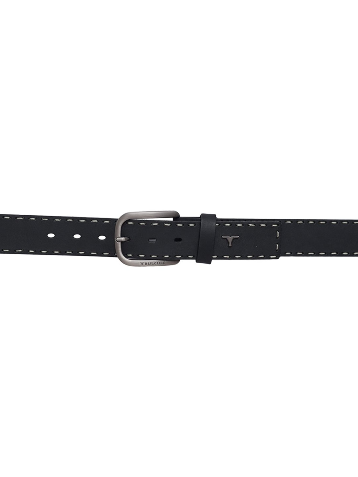 BULCHEE Black Leather Casual Belt for Men