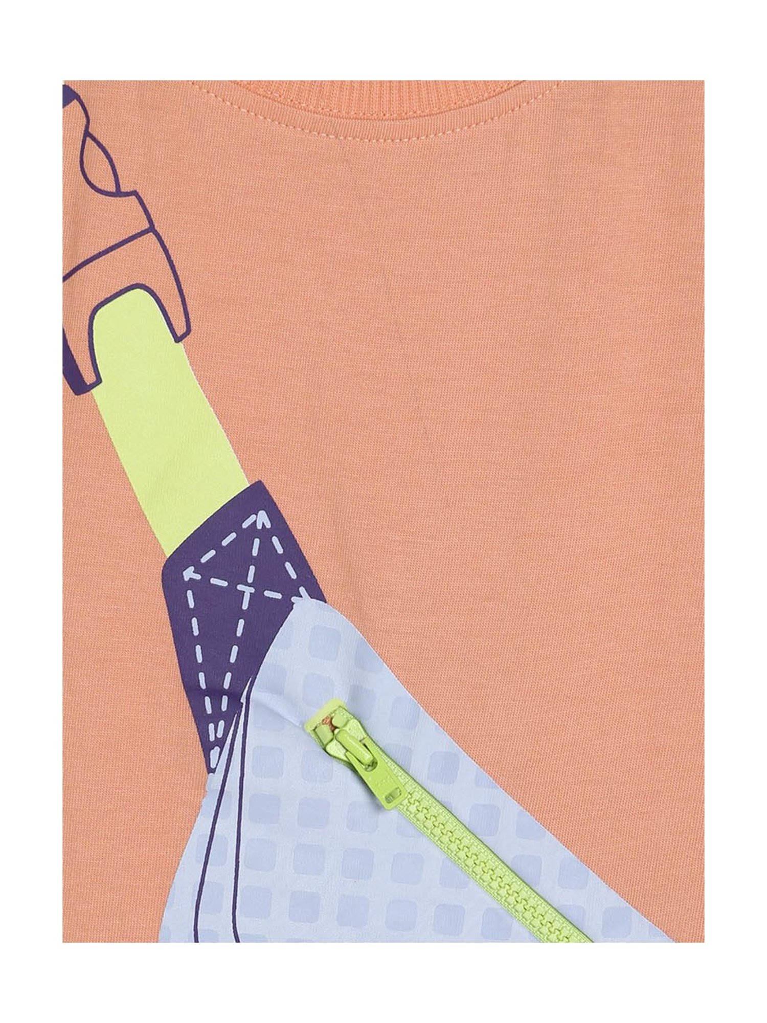 MINIKLUB Kids Peach Printed T-Shirt