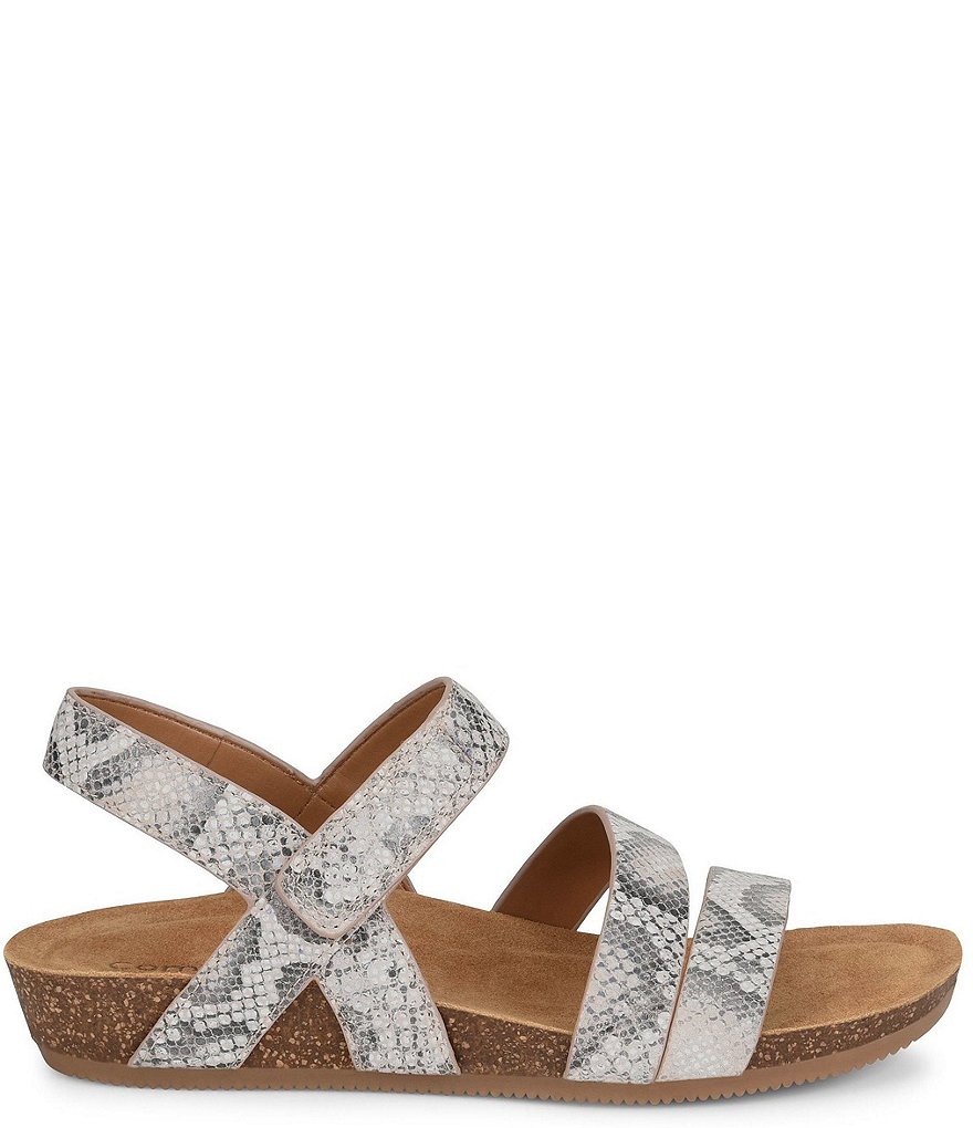 Comfortiva Gardena Snake Print Leather Sandals