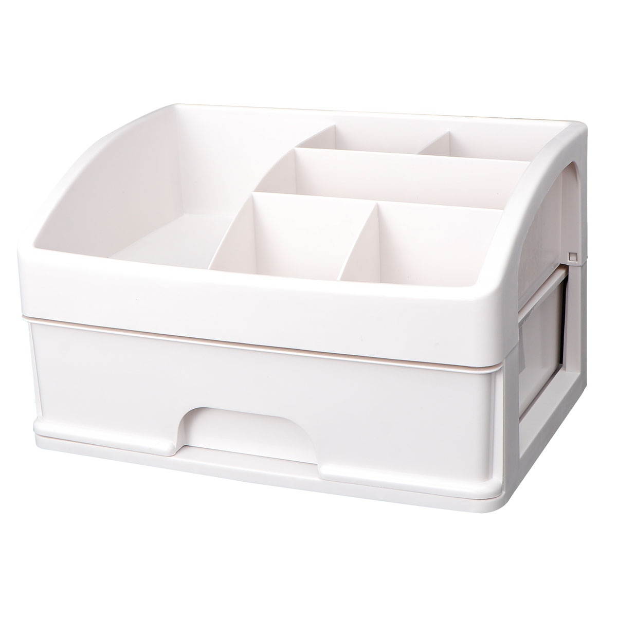 1 Pc Desktop Organizer Storage Case Make-up Organizer Box for Students (White)