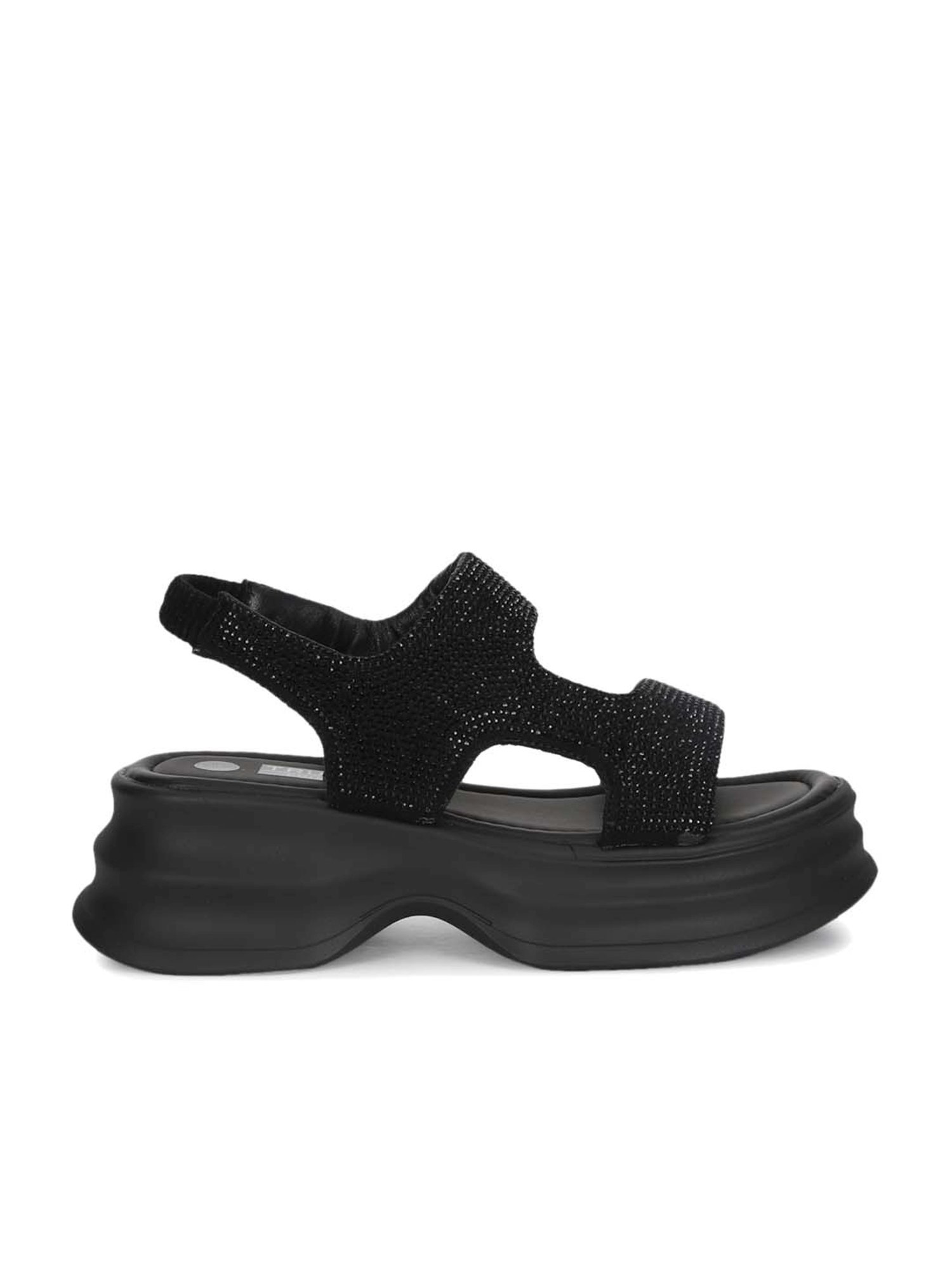 Truffle Collection Women's Black Sling Back Sandals