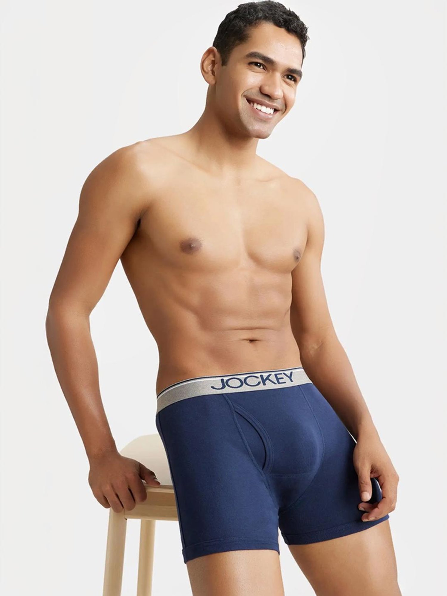 Jockey 8009 Men's Super Combed Cotton Rib Solid Boxer Brief with Ultrasoft Waistband