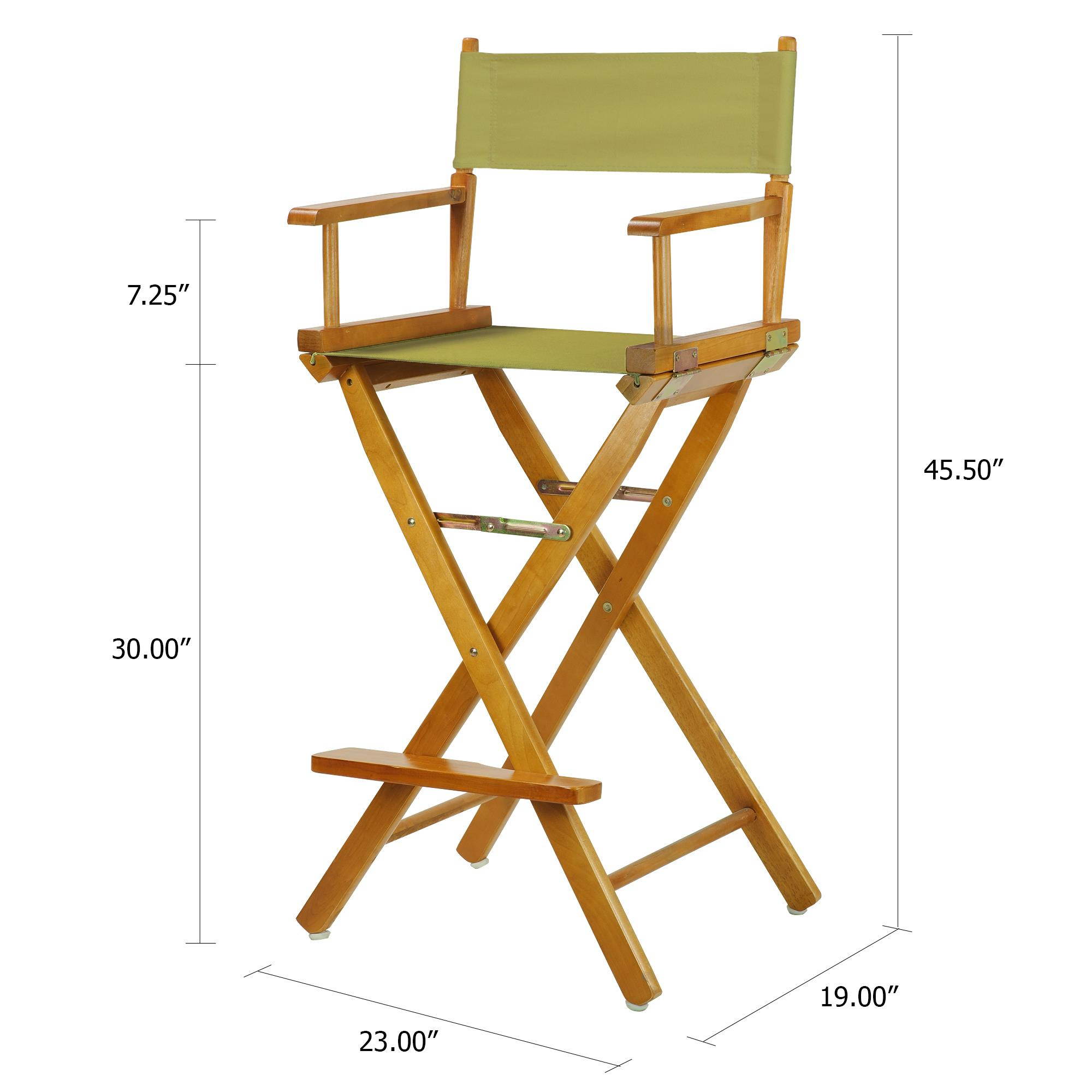 Casual Home 230-05-021-100 30 in. Directors Chair Honey Oak Frame with Olive Canvas