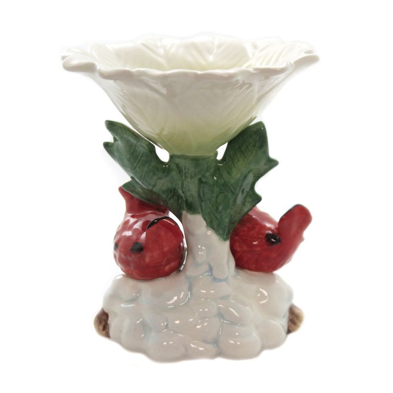 Tabletop 5.25" Cardinals Candy Dish Red Birds Christmas Pointsettia Cosmos Gifts Corp.  -  Serving Bowls
