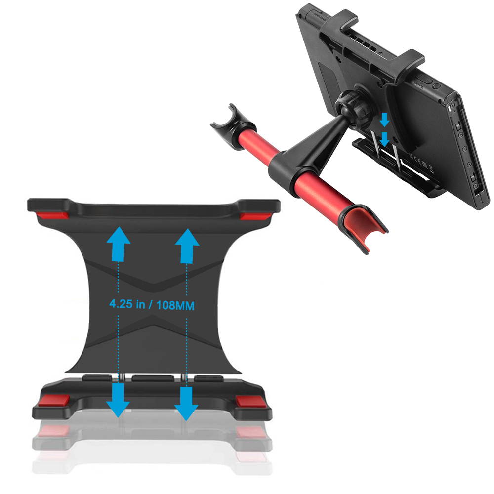 Multifunctional car bracket, car seat headrest mounting bracket can rotate 360 degrees, suitable for Nintendo Switch, iPad, Samsung Galaxy and other smart phones and host tablets