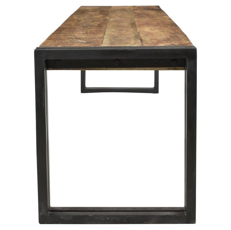 Handcrafted Reclaimed 60" Wood Bench with Iron Legs - Timbergirl