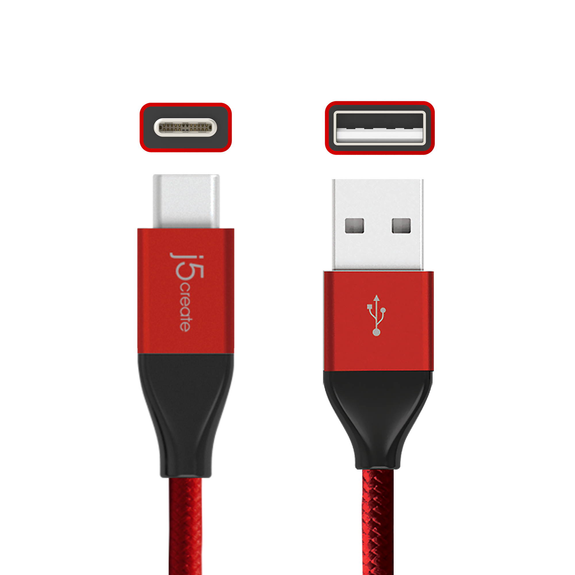 j5create USB2.0 Type-C&trade; to Type-A Cable (Pack of 2)