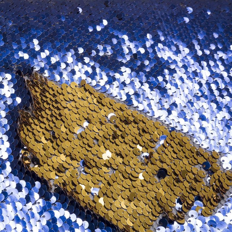 Sapphire Sequin Stool with Metal Gold Legs Blue - Glitzhome