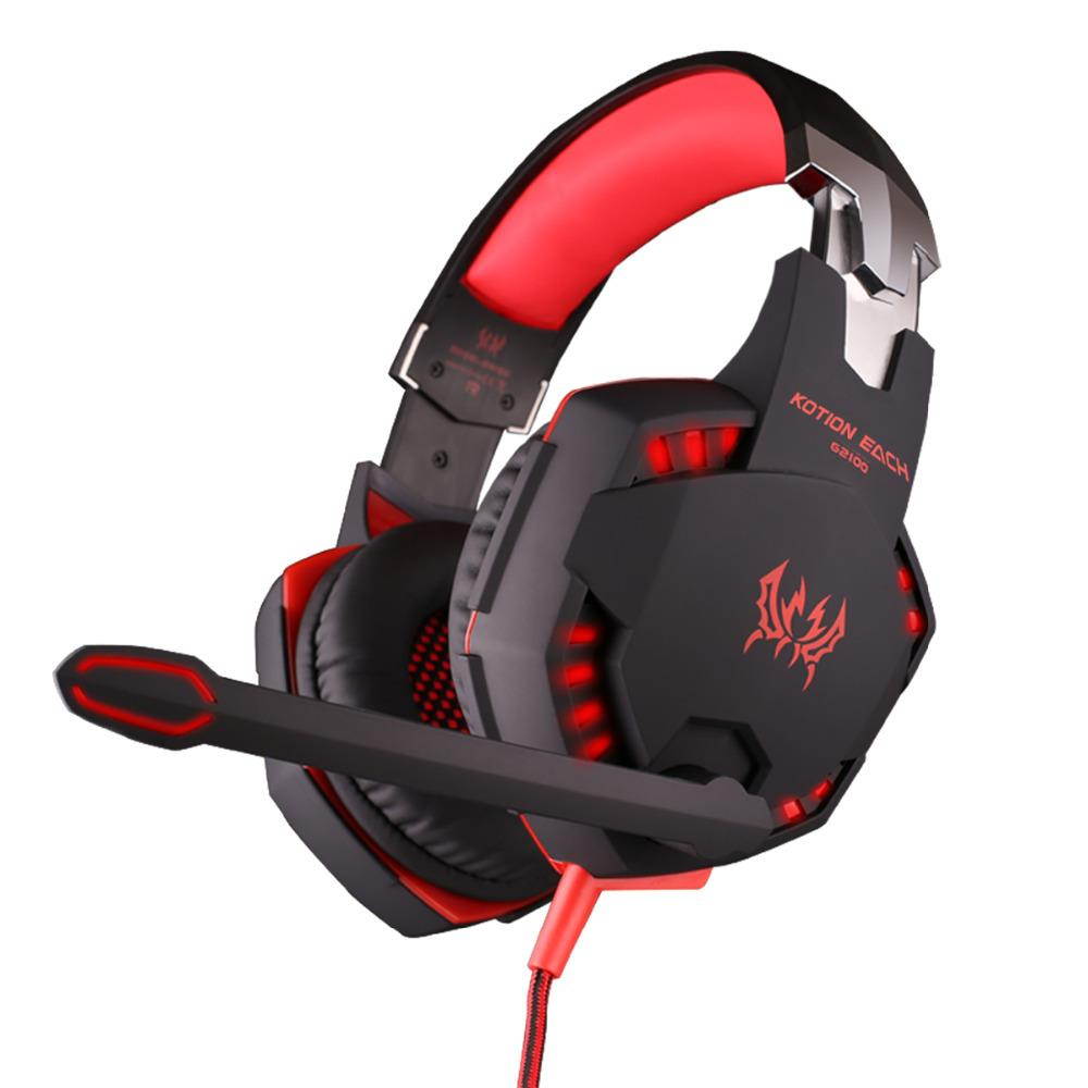 G2100 Vibration Function Professional Gaming Headphone Games Headset with Mic Microphone Stereo Bass LED Light for PC Gamer