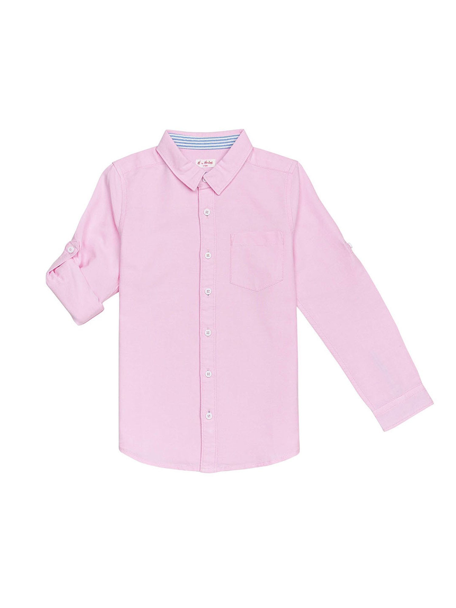 H by Hamleys Boys Pink Solid Full Sleeves Shirt