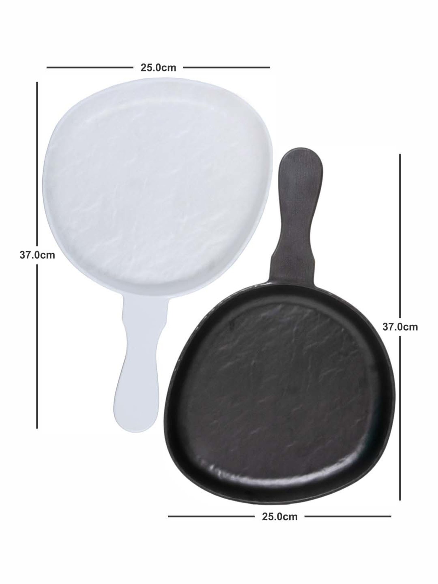 Servewell Multicolor Melamine Matte Serving Platters With Handle (0.75 L) - Set of 2