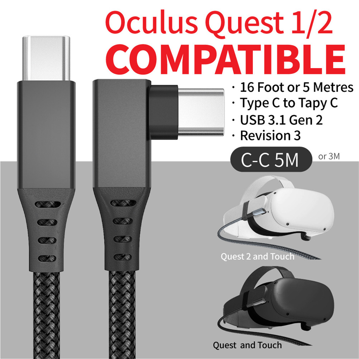2 Pairs Oculus Quest 2 Elite Washable Silicone Handle Protective Cover